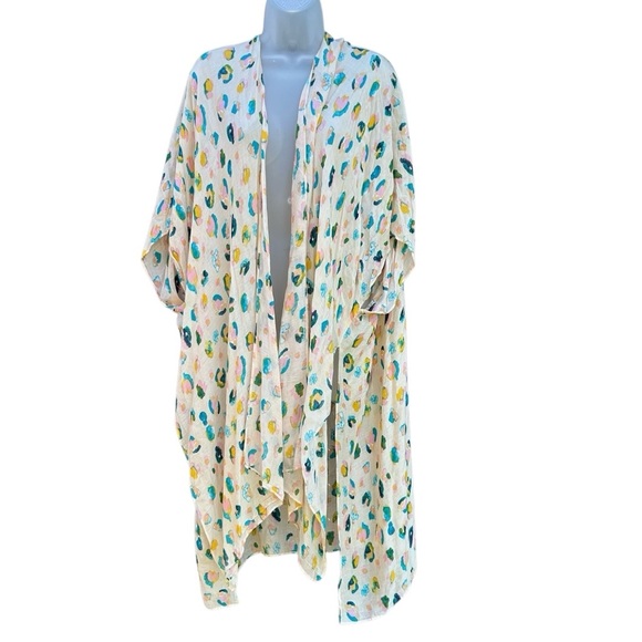 RACHEL ROY Womens Multicolor Pastel Open Front Cover Up Kimono Boho Lightweight. - Picture 1 of 9